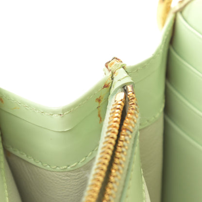 Prada Vernice Metal Bar Chain Wallet Light Green 12 of 16