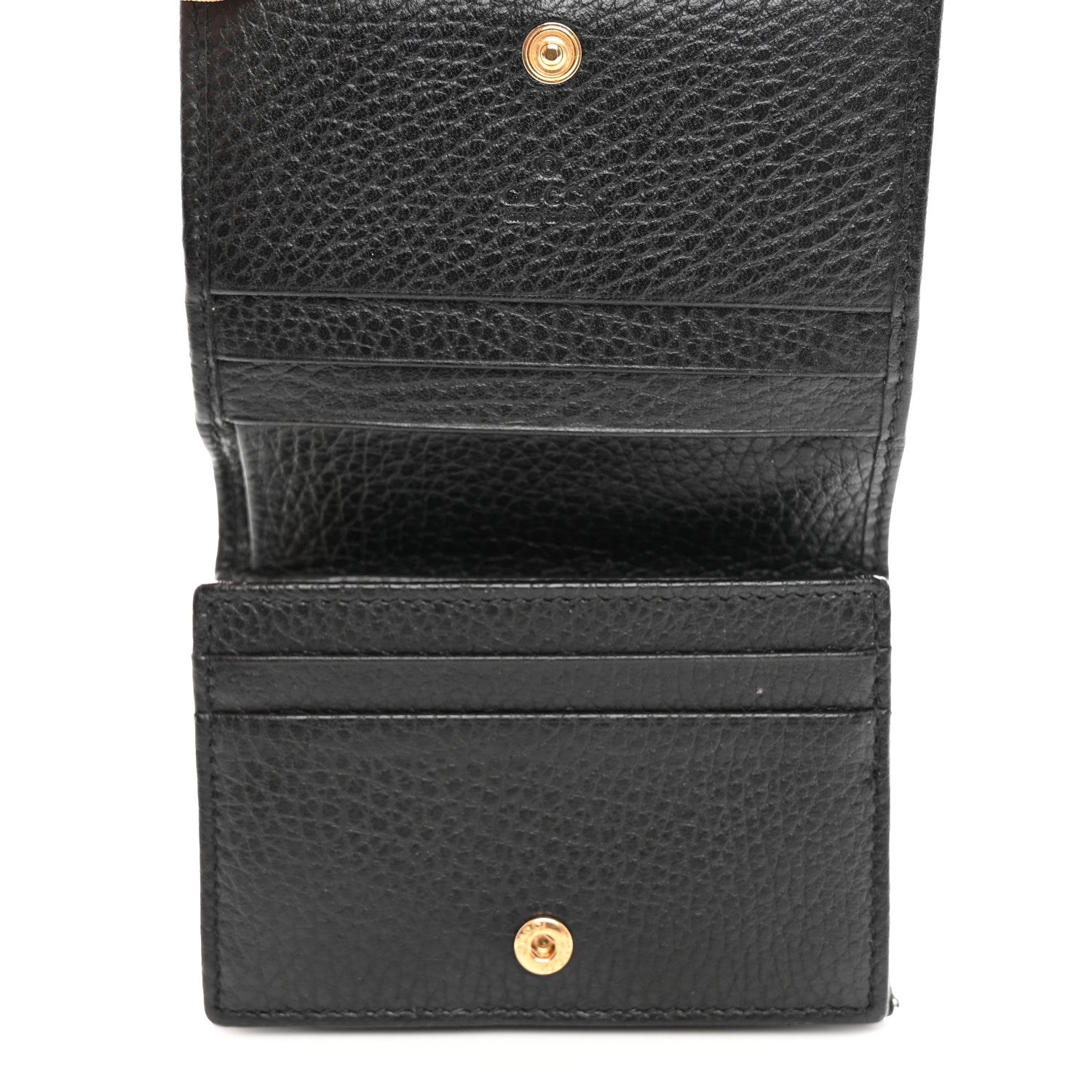 Gucci Pebbled Calfskin GG Marmont Card Case Black 5 of 11