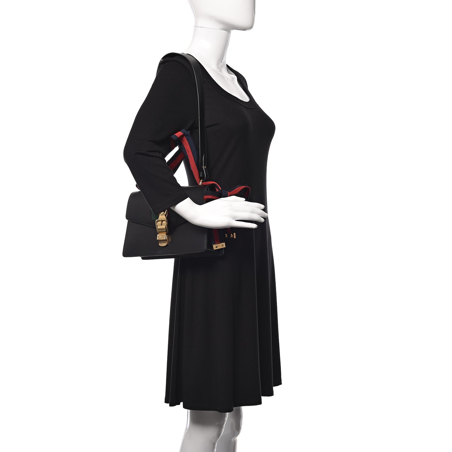 Calfskin Small Sylvie Shoulder Bag Black