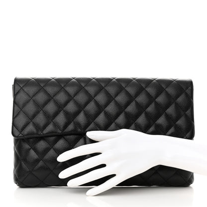 Chanel Caviar Quilted Flap Clutch Black 2 of 7