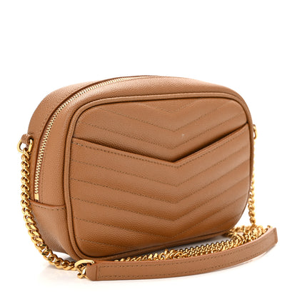 Saint Laurent Grain De Poudre Matelasse Monogram Mini Lou Camera Bag Dark Natural 3 of 10