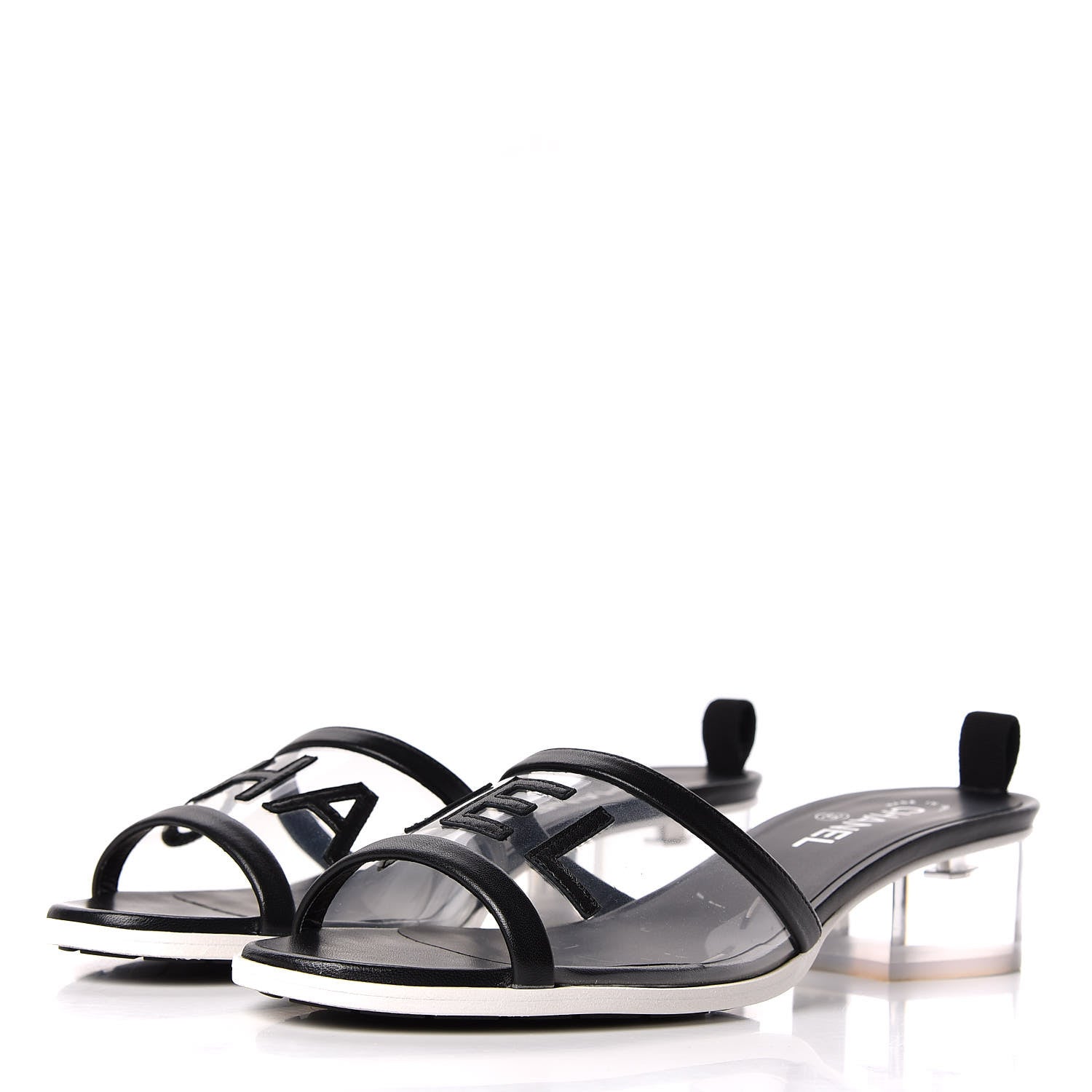 Chanel PVC Lambskin Logo Mules 41.5 Black 3 of 11