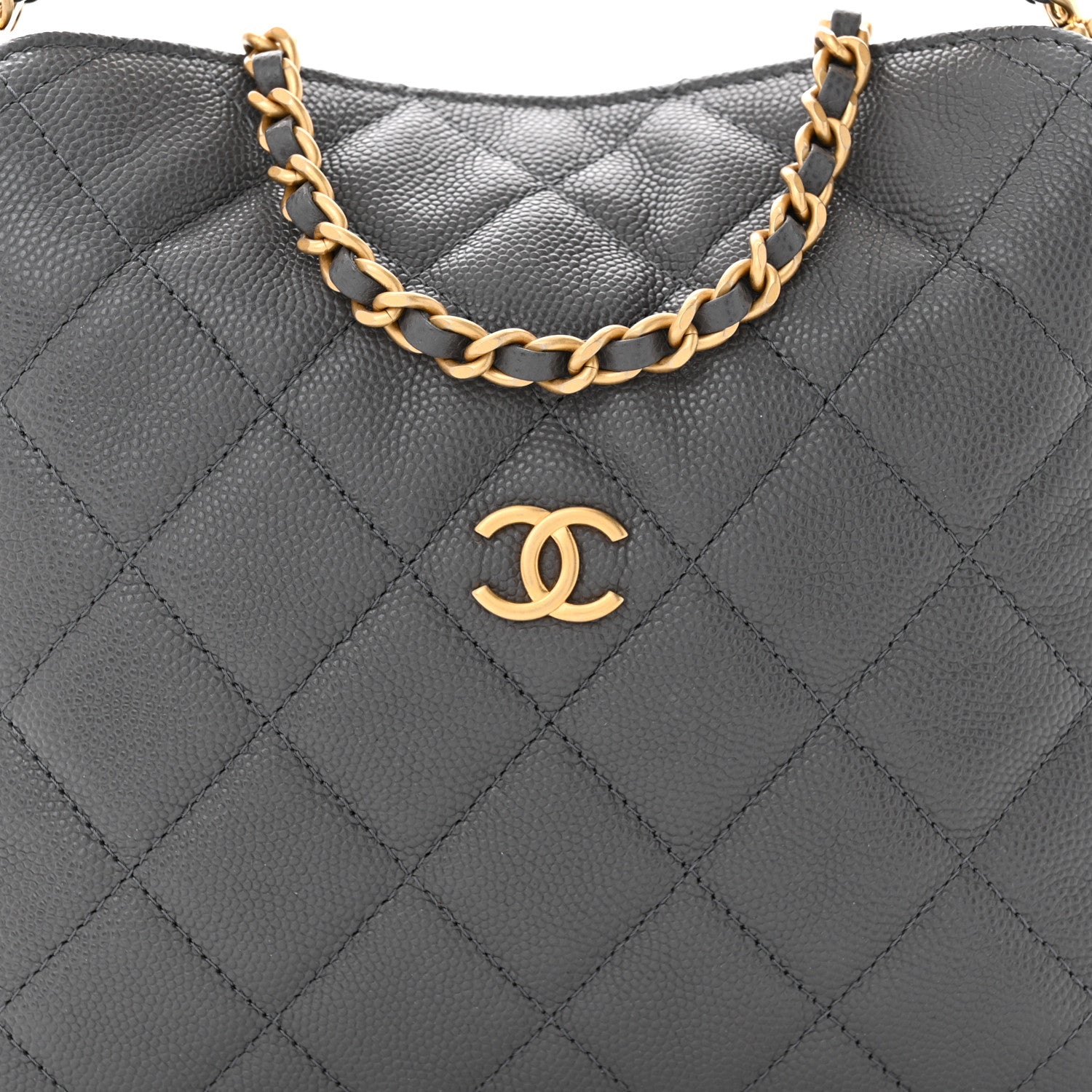 Chanel Caviar Quilted Chanel Way Clutch With Chain Grey 8 of 10