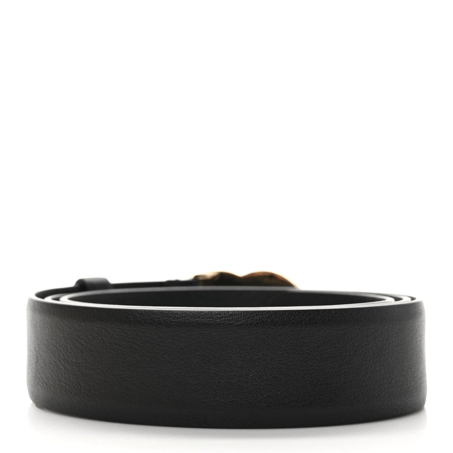 Calfskin Metal Enamel CC Belt 85 34 Black