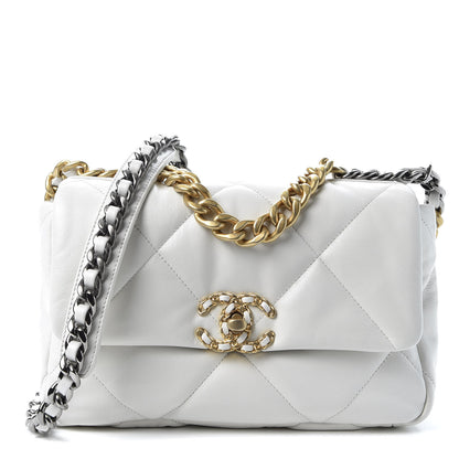 Chanel Lambskin Quilted Medium 19 Flap White 1 of 9