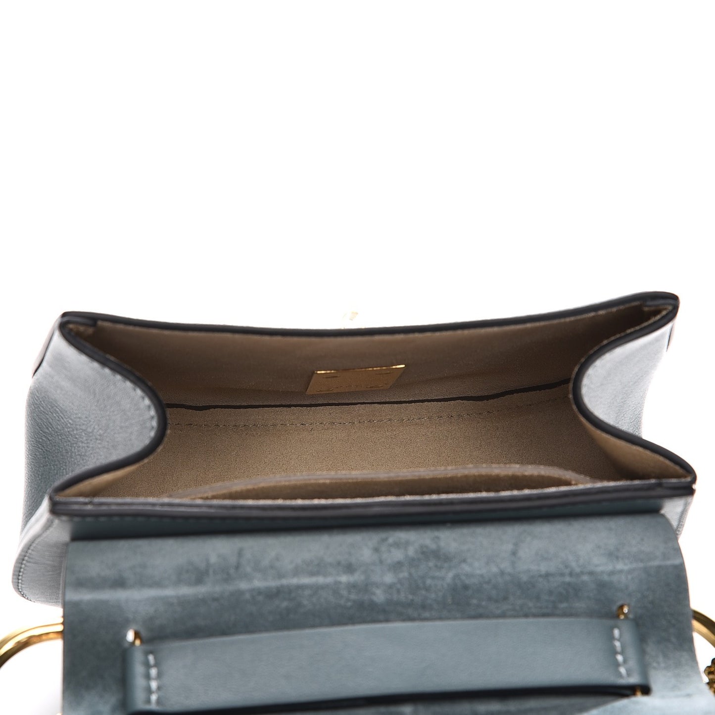 Suede Smooth Calfskin Mini Drew Shoulder Bag Cloudy Blue