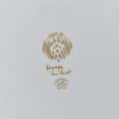 Hermes Porcelain Voyage en Ikat Presentation Plate Ruby 6 of 11