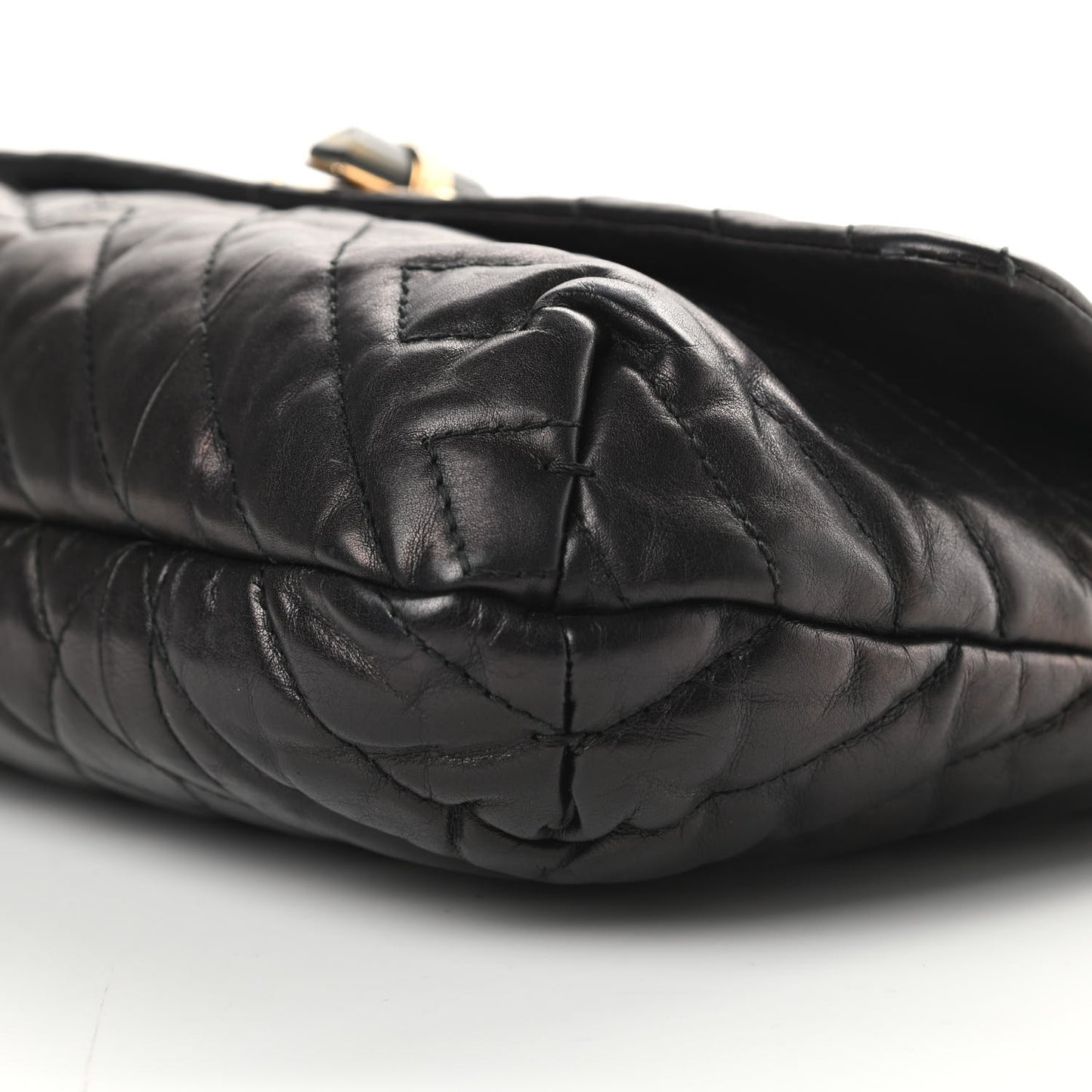 Lambskin Quilted Medium Happy Shoulder Bag Black