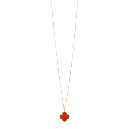 Van Cleef & Arpels 18K Yellow Gold Carnelian Magic Alhambra Long Necklace 1 of 5