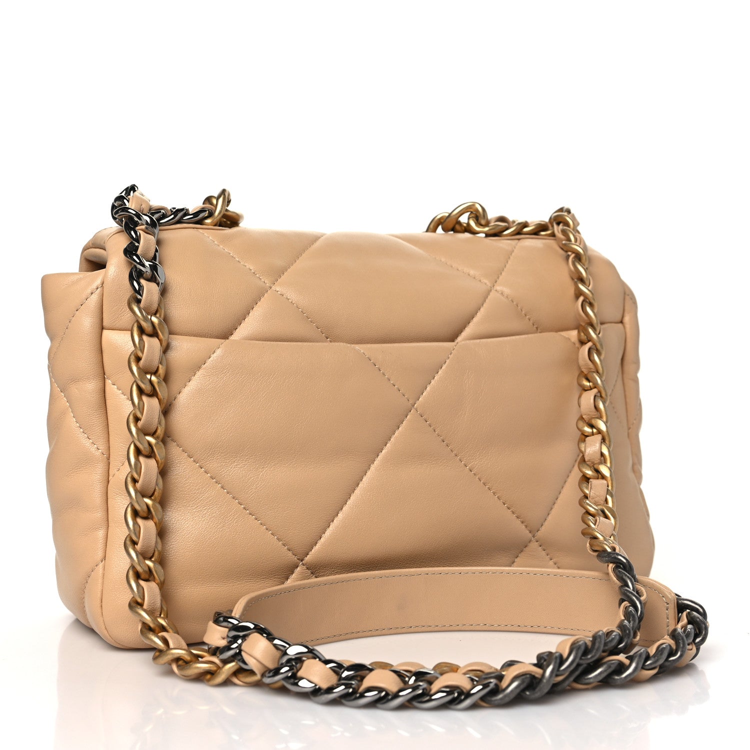 Chanel Lambskin Quilted Medium Chanel 19 Flap Beige 3 of 12