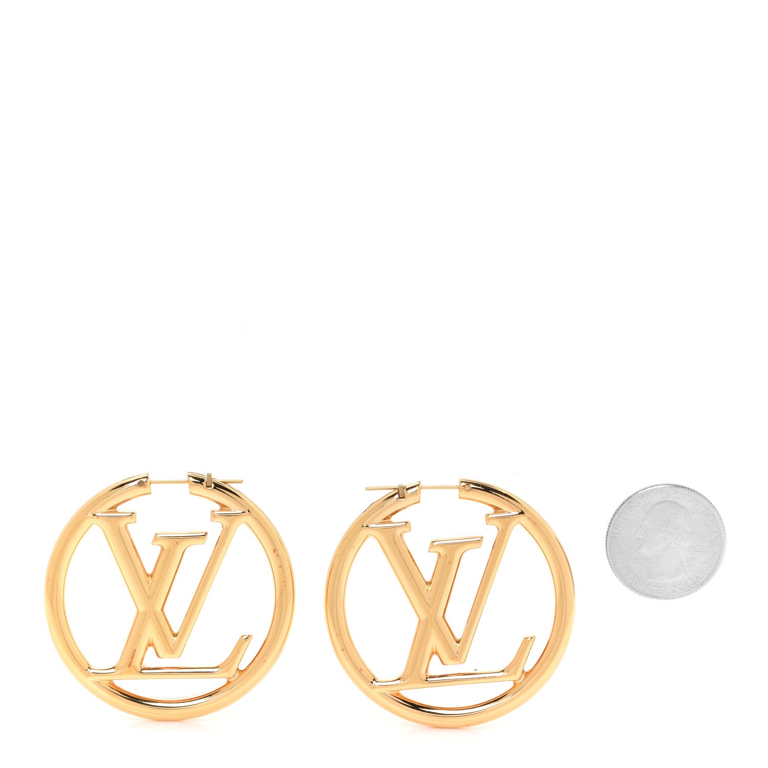 Louis Vuitton Metal Louise Hoop Earrings Gold 2 of 4