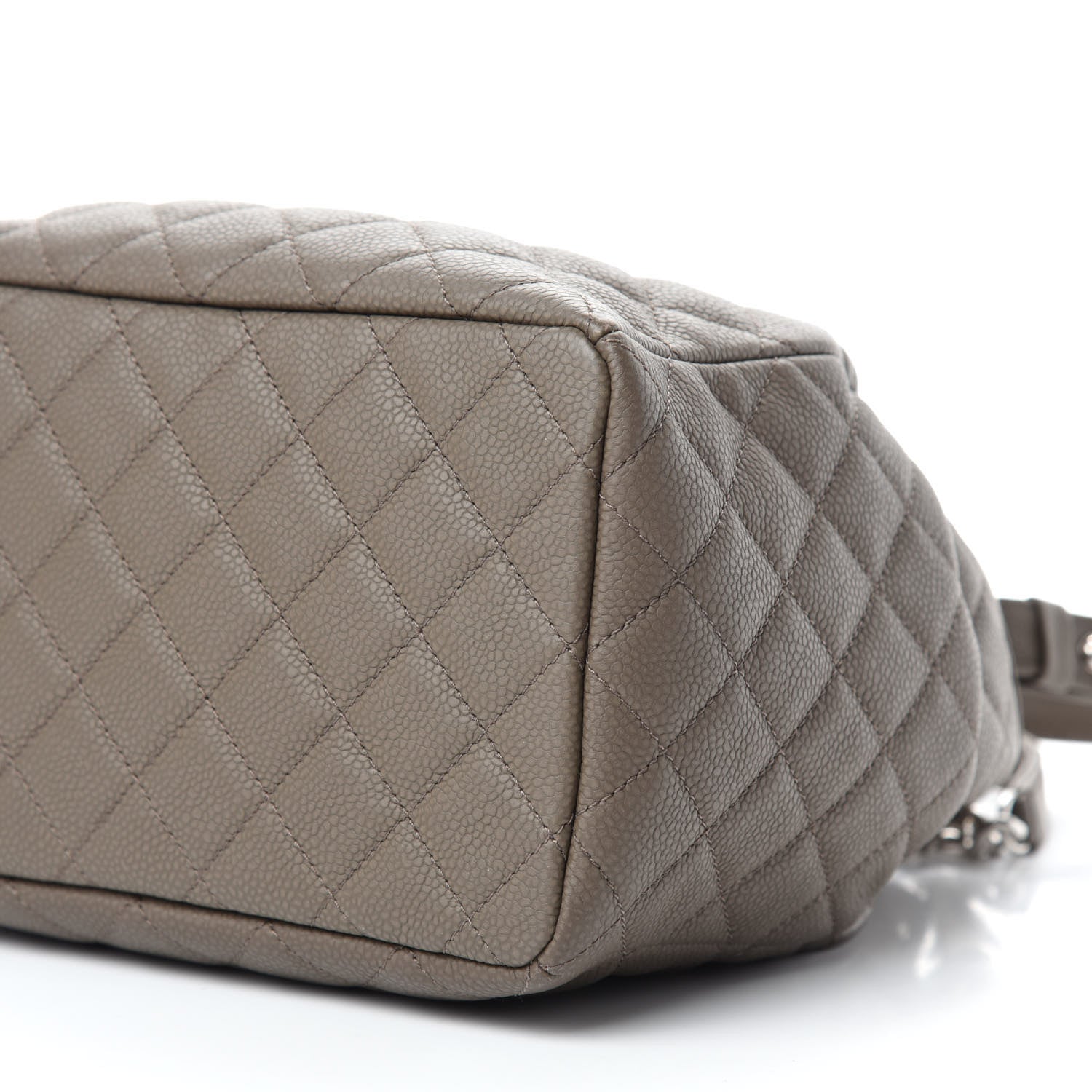 Chanel Grained Calfskin Quilted Small Chain Bucket Bag Khaki 7 of 11