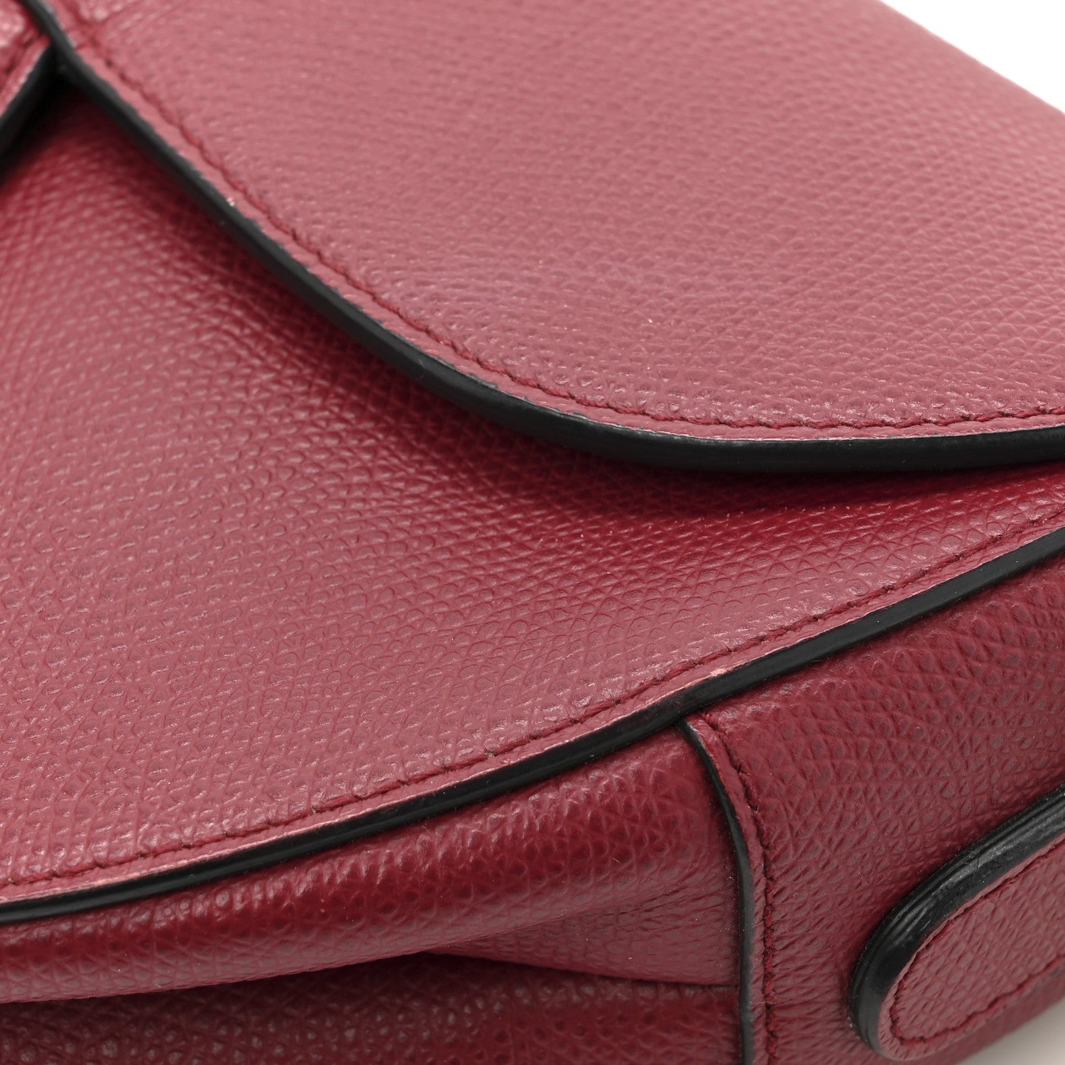 Christian Dior Grained Calfskin Saddle Bag Red 12 of 13