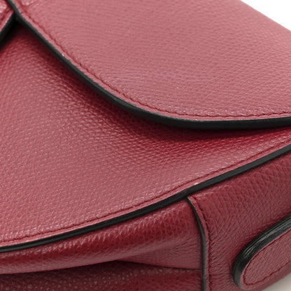 Christian Dior Grained Calfskin Saddle Bag Red 12 of 13