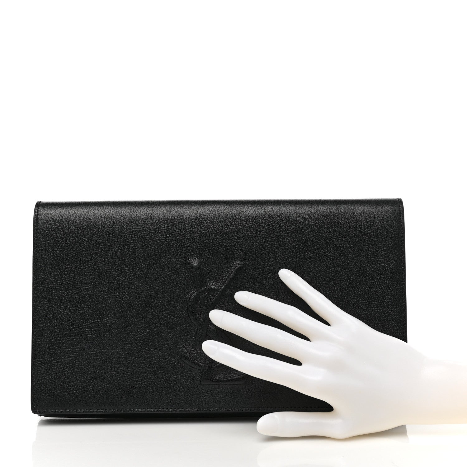 Saint Laurent Calfskin Monogram Large Belle De Jour Clutch Black 2 of 8