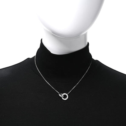 Cartier 18K White Gold Diamond Interlocking LOVE Paved Necklace 3 of 4