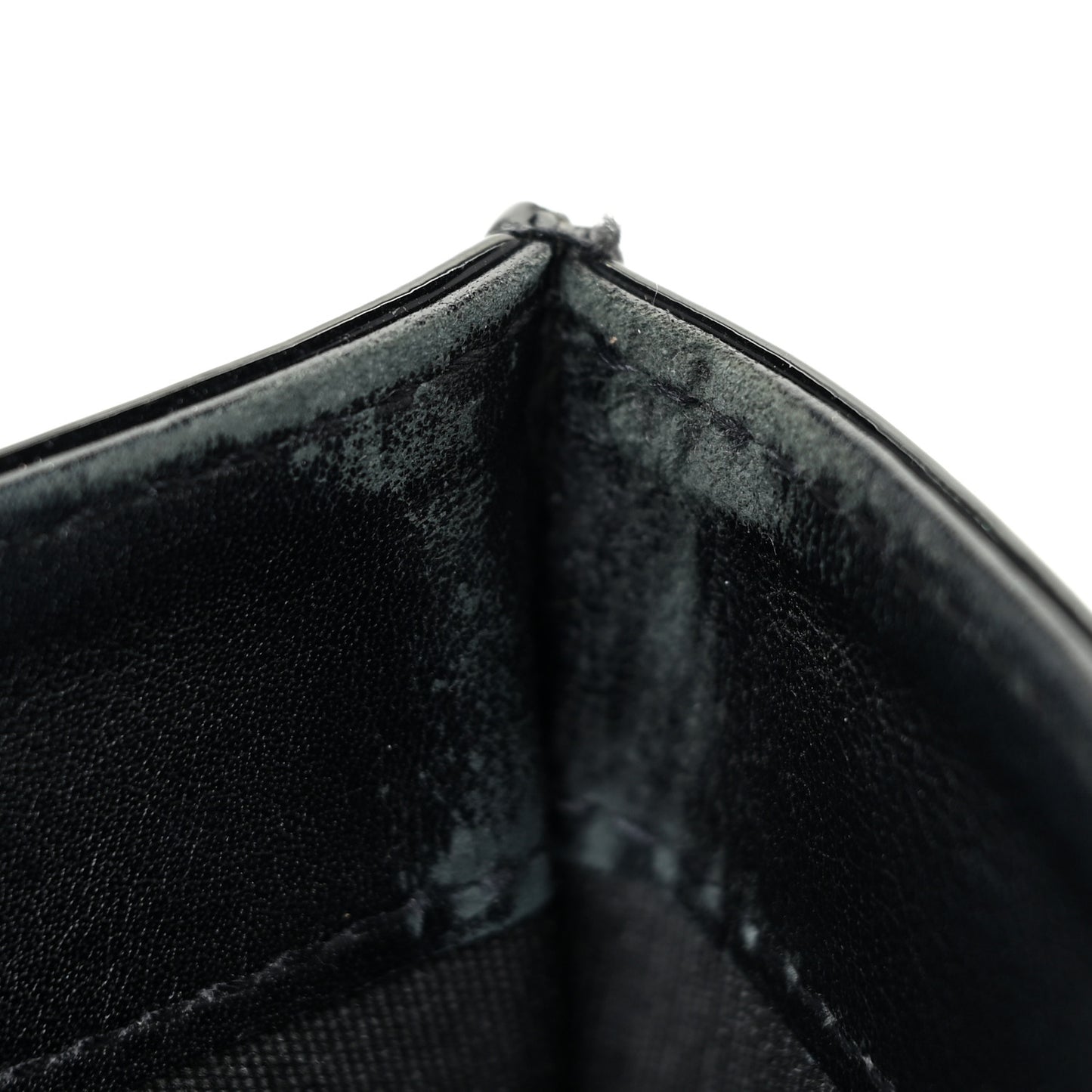 Patent Quilted Brilliant Card Holder Black