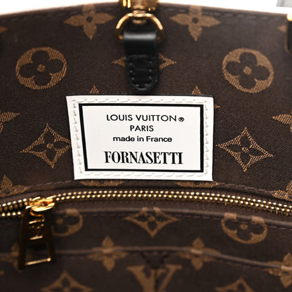 Louis Vuitton X FORNASETTI Calfskin Architettura Onthego MM Black White 6 of 9