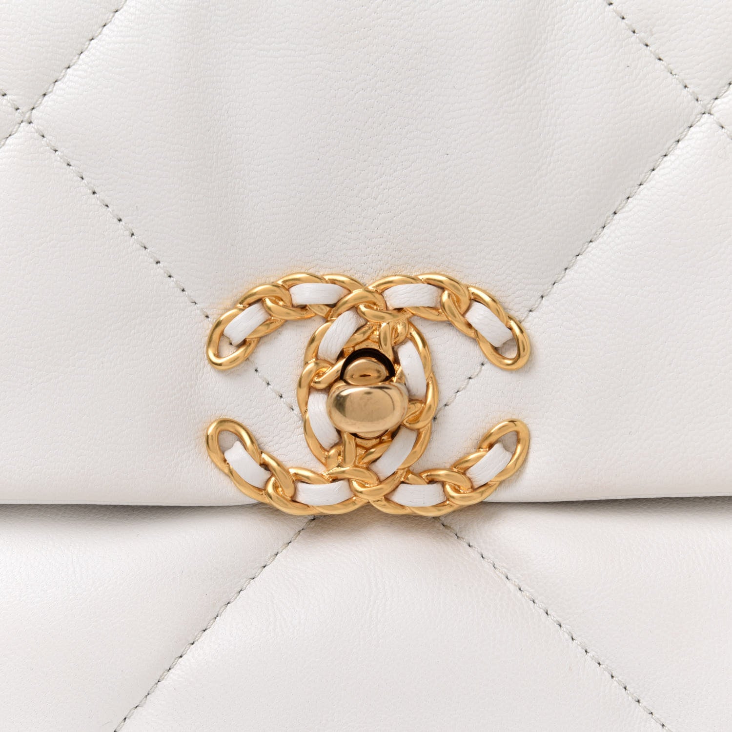 Chanel Lambskin Quilted Medium Chanel 19 Flap White 7 of 10