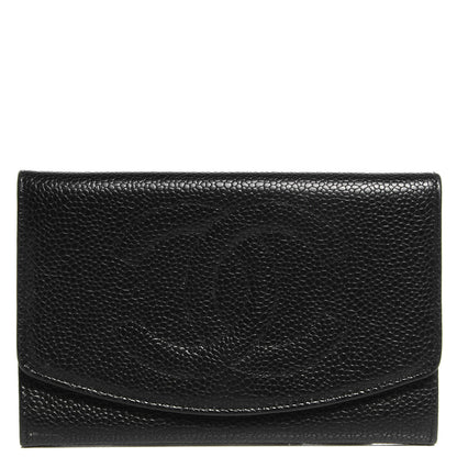 Chanel Caviar Timeless CC Card Holder Wallet Black 1 of 8