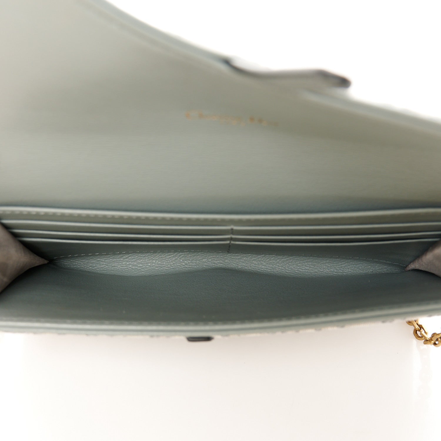 Christian Dior Oblique Saddle Chain Long Wallet Grey 6 of 15