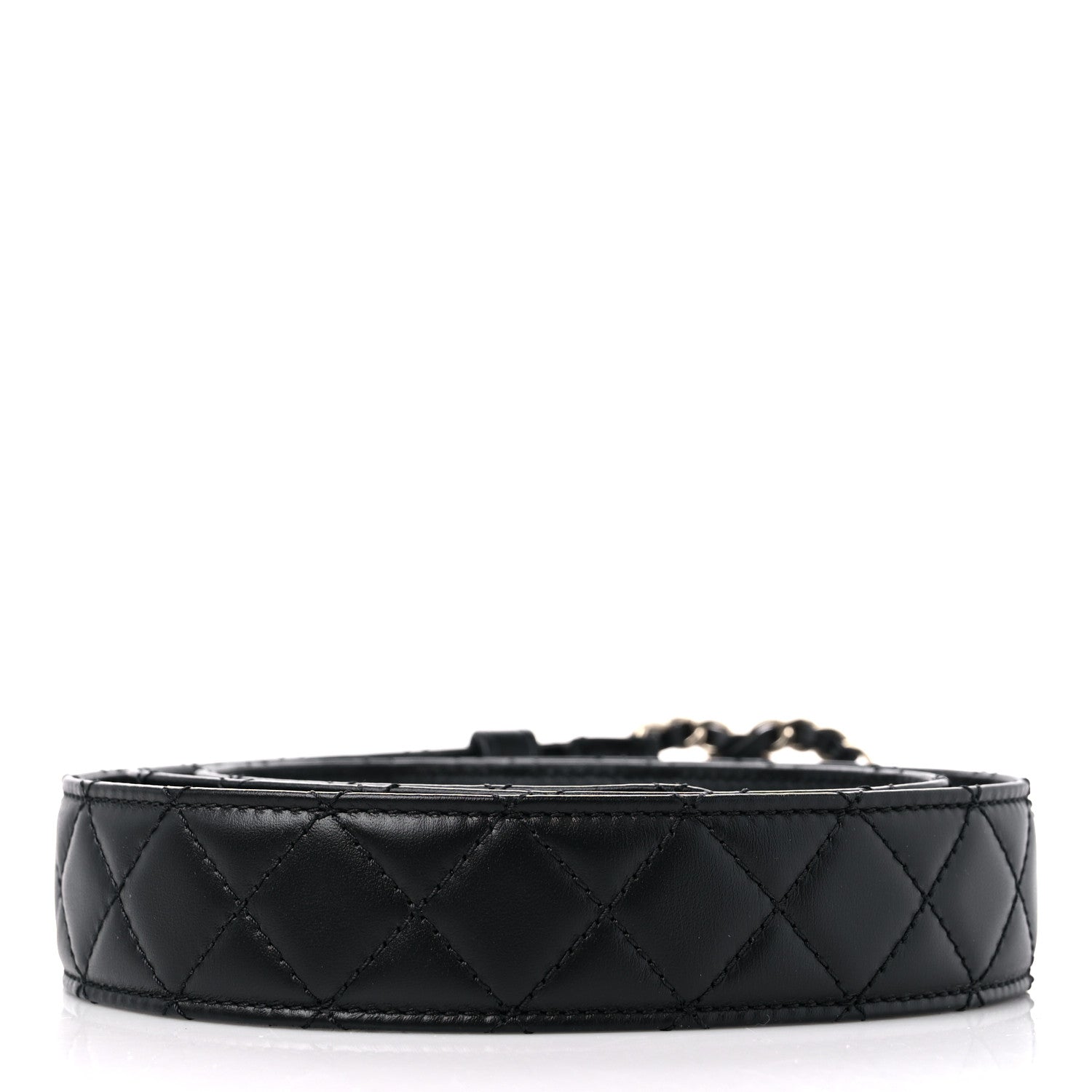 Chanel Calfskin Quilted CC Chain Belt 95 38 Black 2 of 5