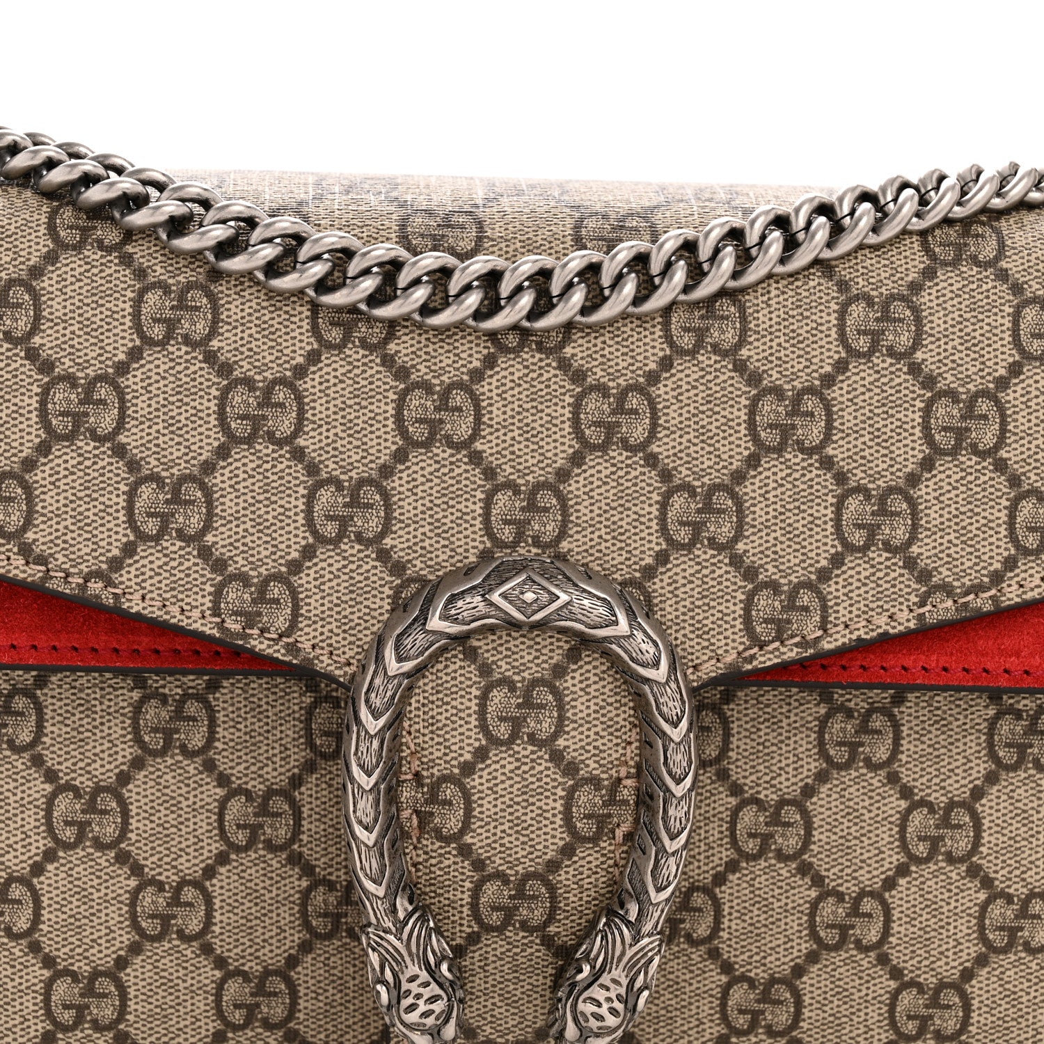 Gucci GG Supreme Monogram Small Dionysus Shoulder Bag Red 8 of 11