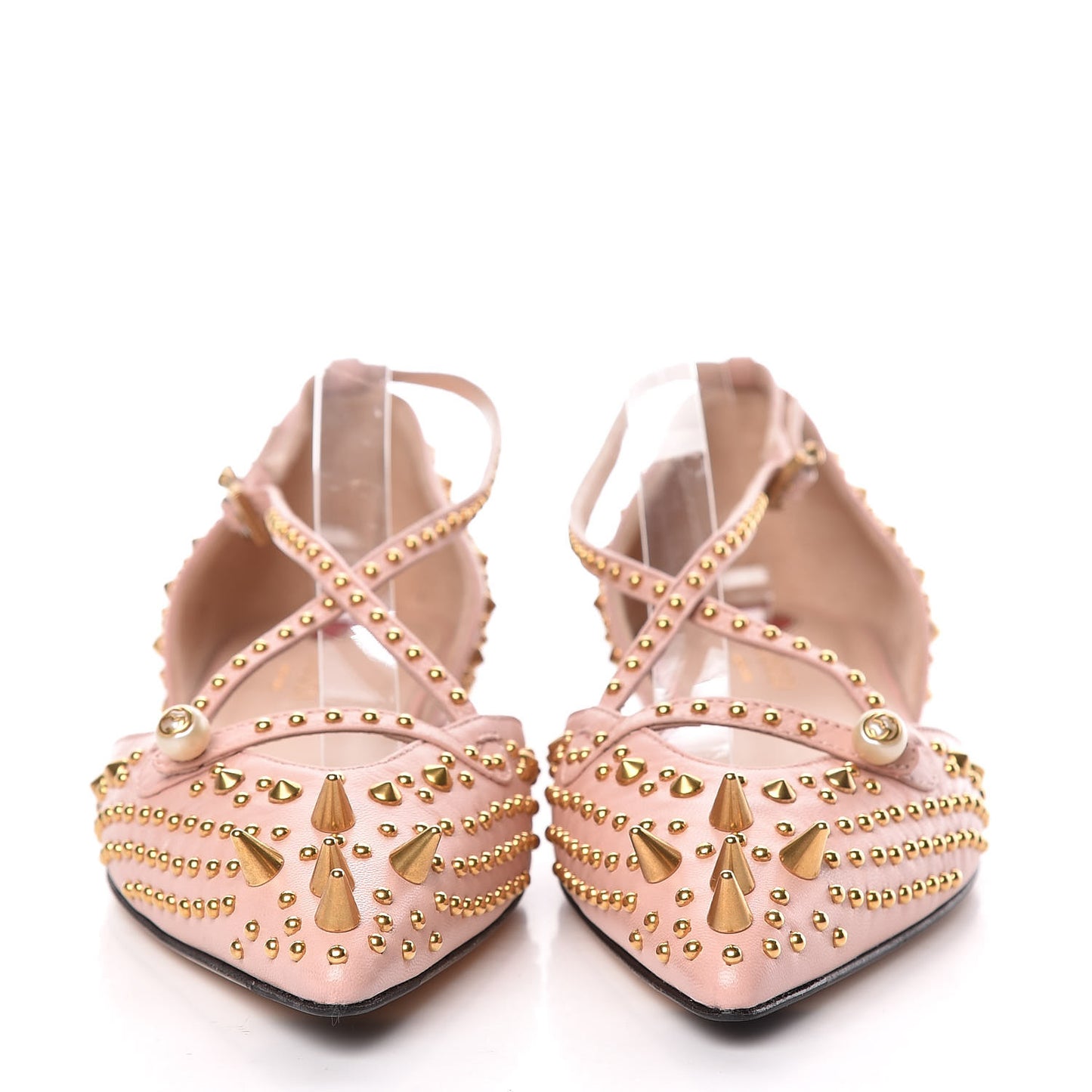 Malaga Kid Studded Pointed Toe Unia Flats 38.5 Perfect Pink