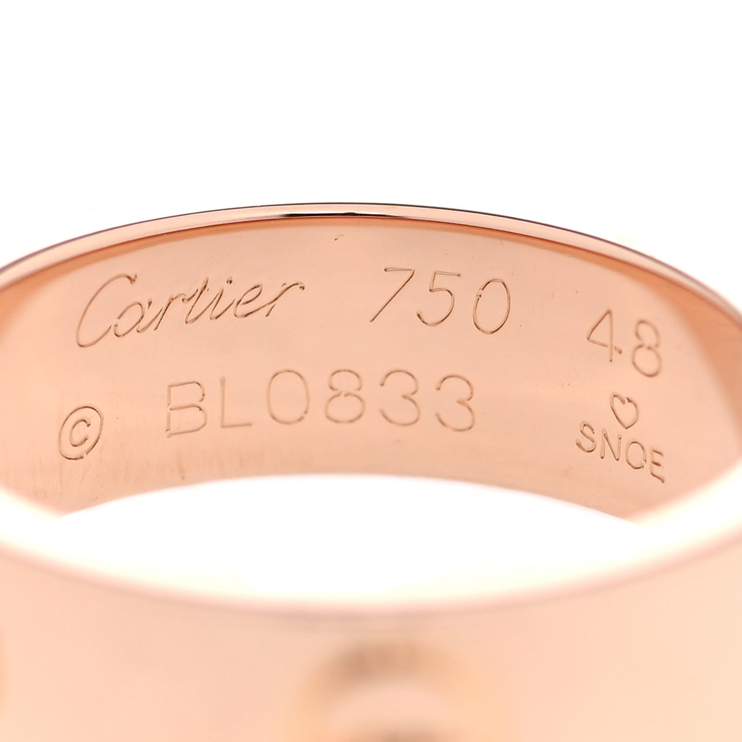 18K Pink Gold 5.5mm LOVE Ring 48 4.5