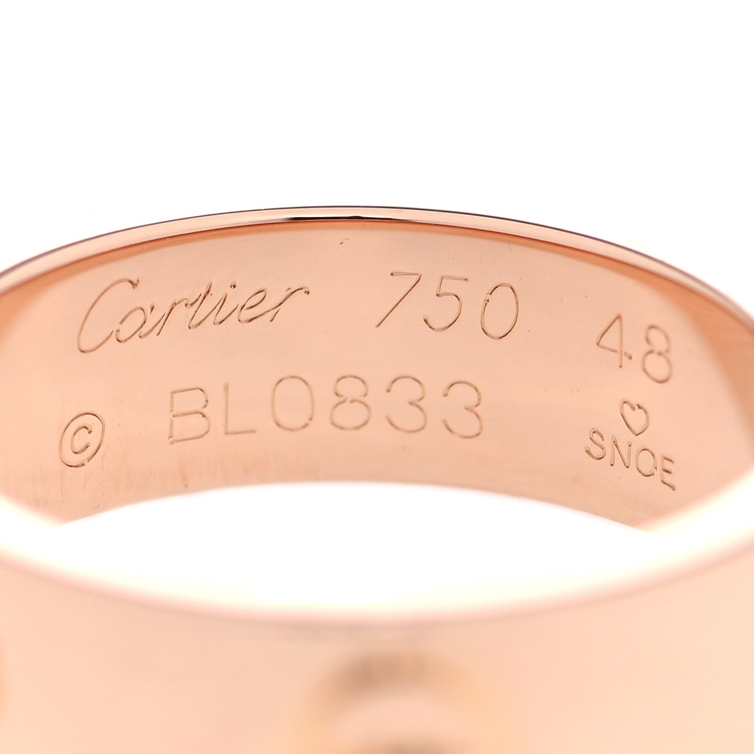 Cartier 18K Pink Gold 5.5mm LOVE Ring 48 4.5 4 of 4