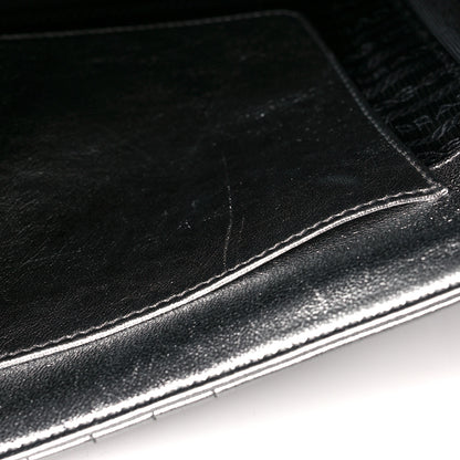 Prada Metallic Nappa Impunture Diagramme Flap Top Handle Bag Cromo 9 of 9