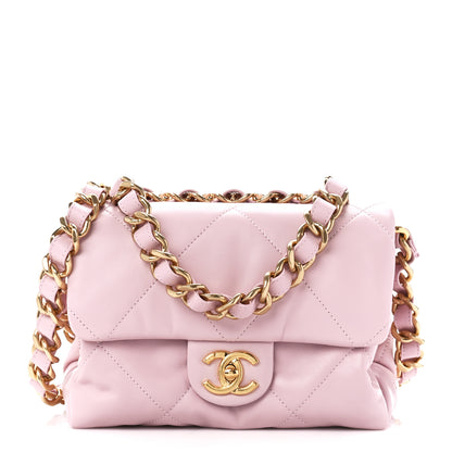 Chanel Lambskin Quilted Small Chain Top Handle Flap Rose Clair 1 of 12