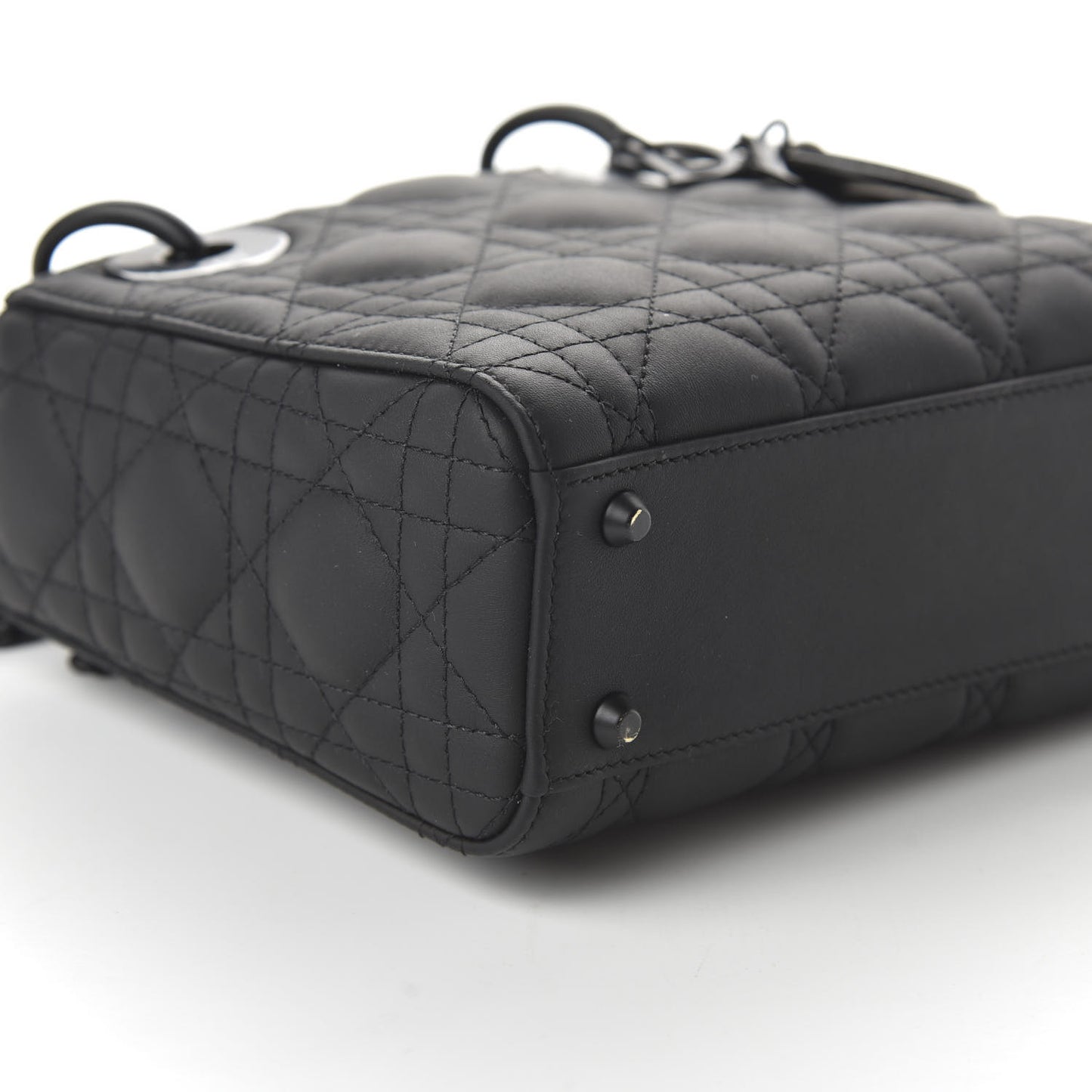 Ultra Matte Calfskin Cannage Mini Lady Dior Black
