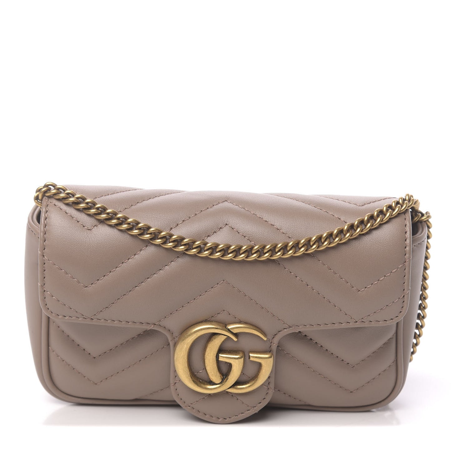 Calfskin Matelasse Super Mini GG Marmont Shoulder Bag Porcelain Rose