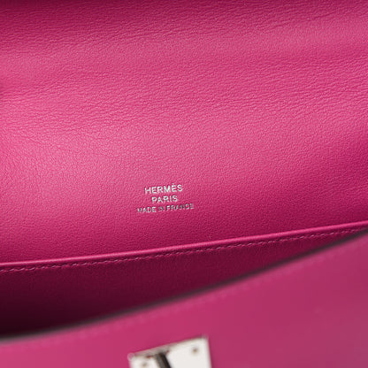 Hermes Swift Kelly Pochette Clutch Rose Pourpre 7 of 10
