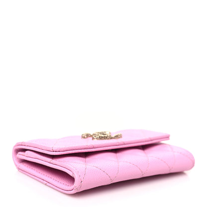 Chanel Caviar Metal Perforated Quilted CC Flap Card Holder Pink Green 4 of 10