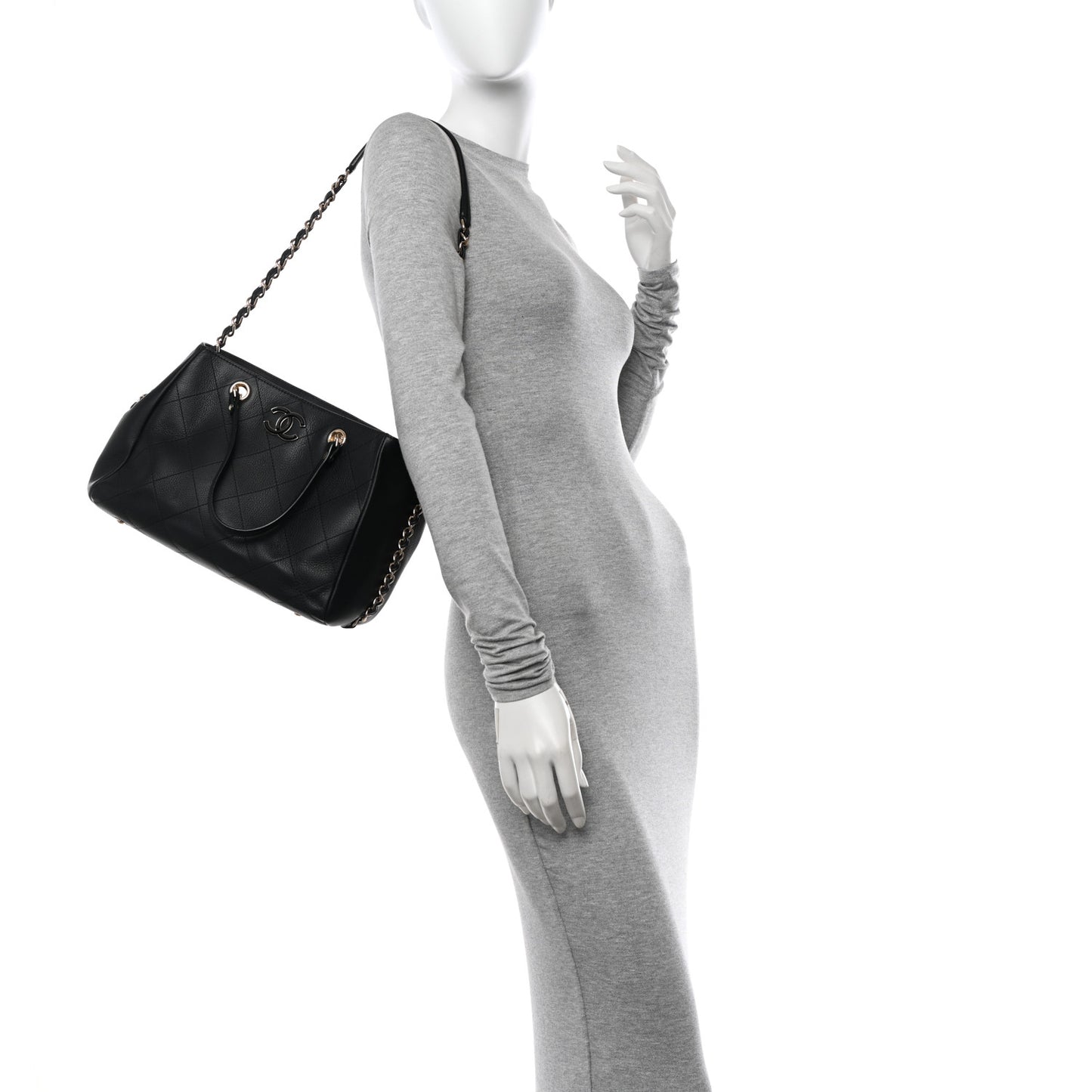 Bullskin Stitched Small Shopping Tote Black