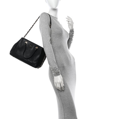 Chanel Bullskin Stitched Small Shopping Tote Black 2 of 12