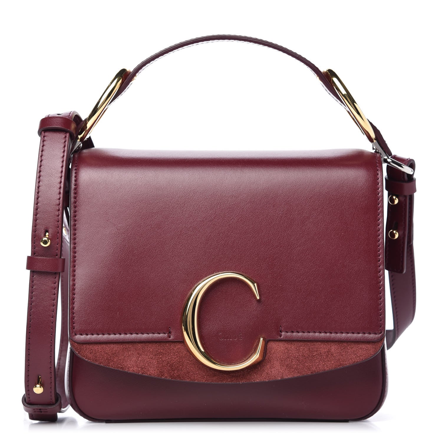 Chloe Calfskin Small C Double Carry Plum Purple 1 of 10