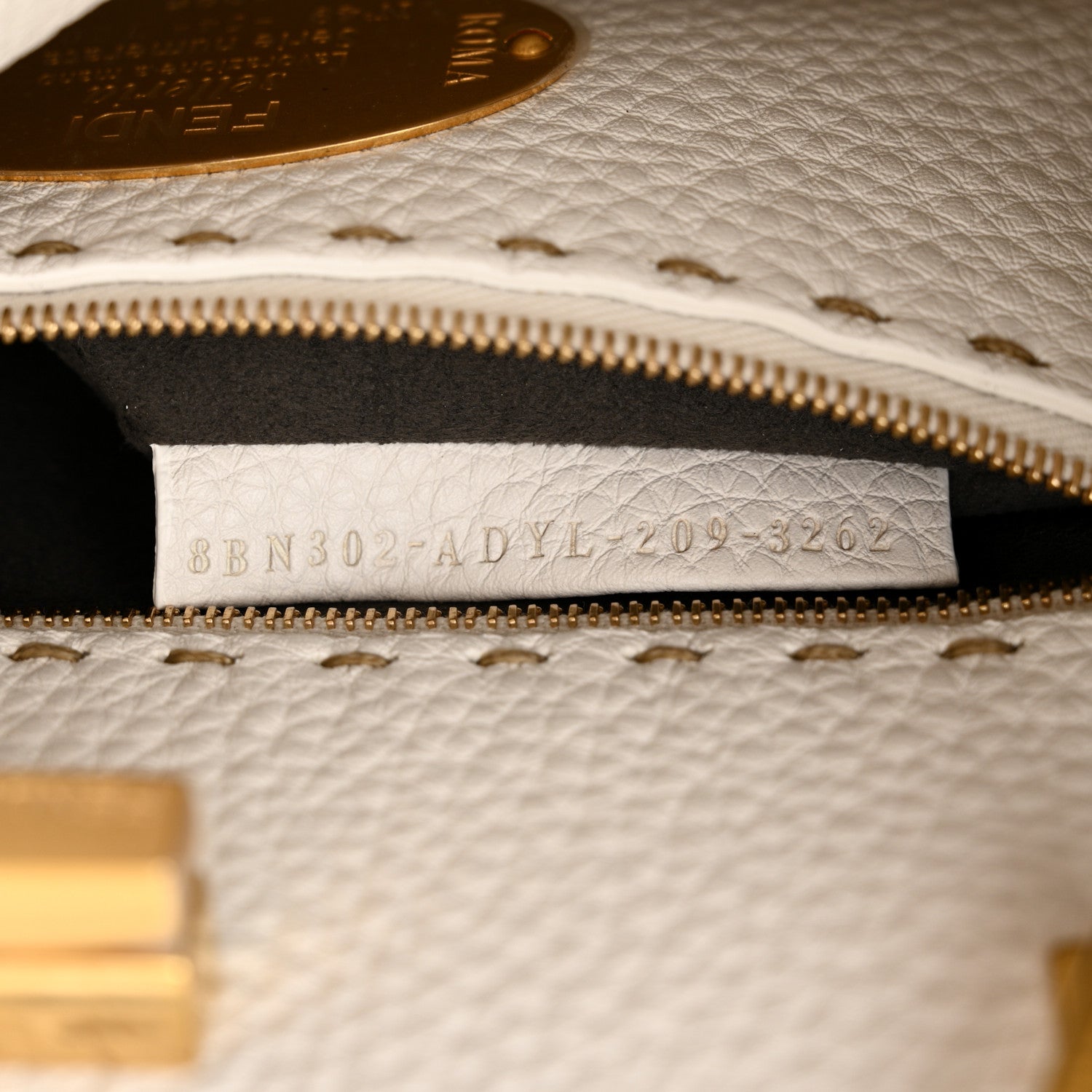 Fendi Cuoio Romano Selleria Chamois Peekaboo Iconic Essentially Satchel Limone Cipria White 6 of 10