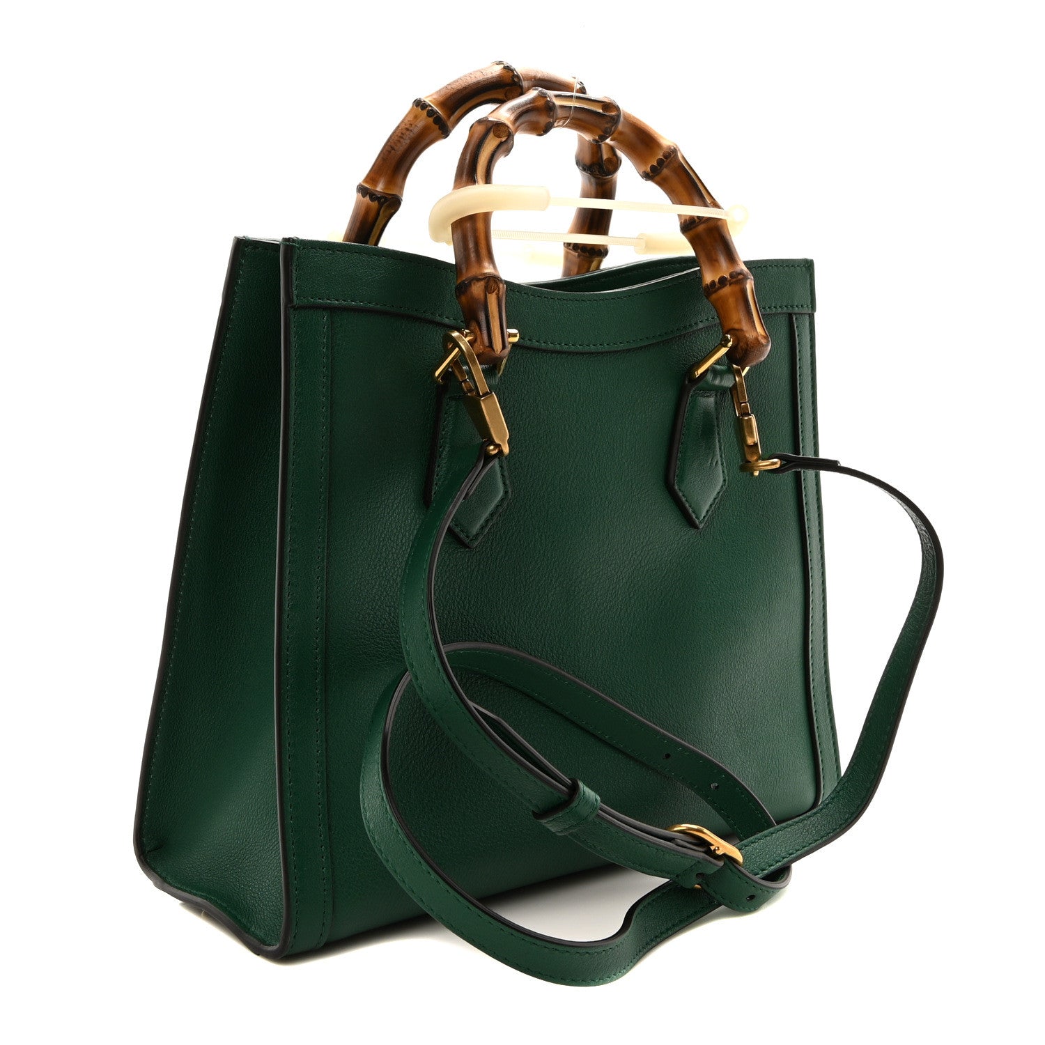 Gucci Wonka Grain Calfskin Small Diana Tote Bag Green Yellow Fluo 3 of 11