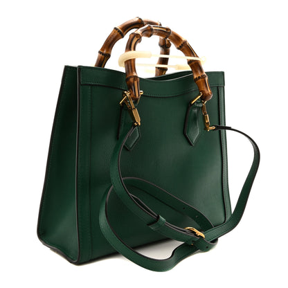 Gucci Wonka Grain Calfskin Small Diana Tote Bag Green Yellow Fluo 3 of 11