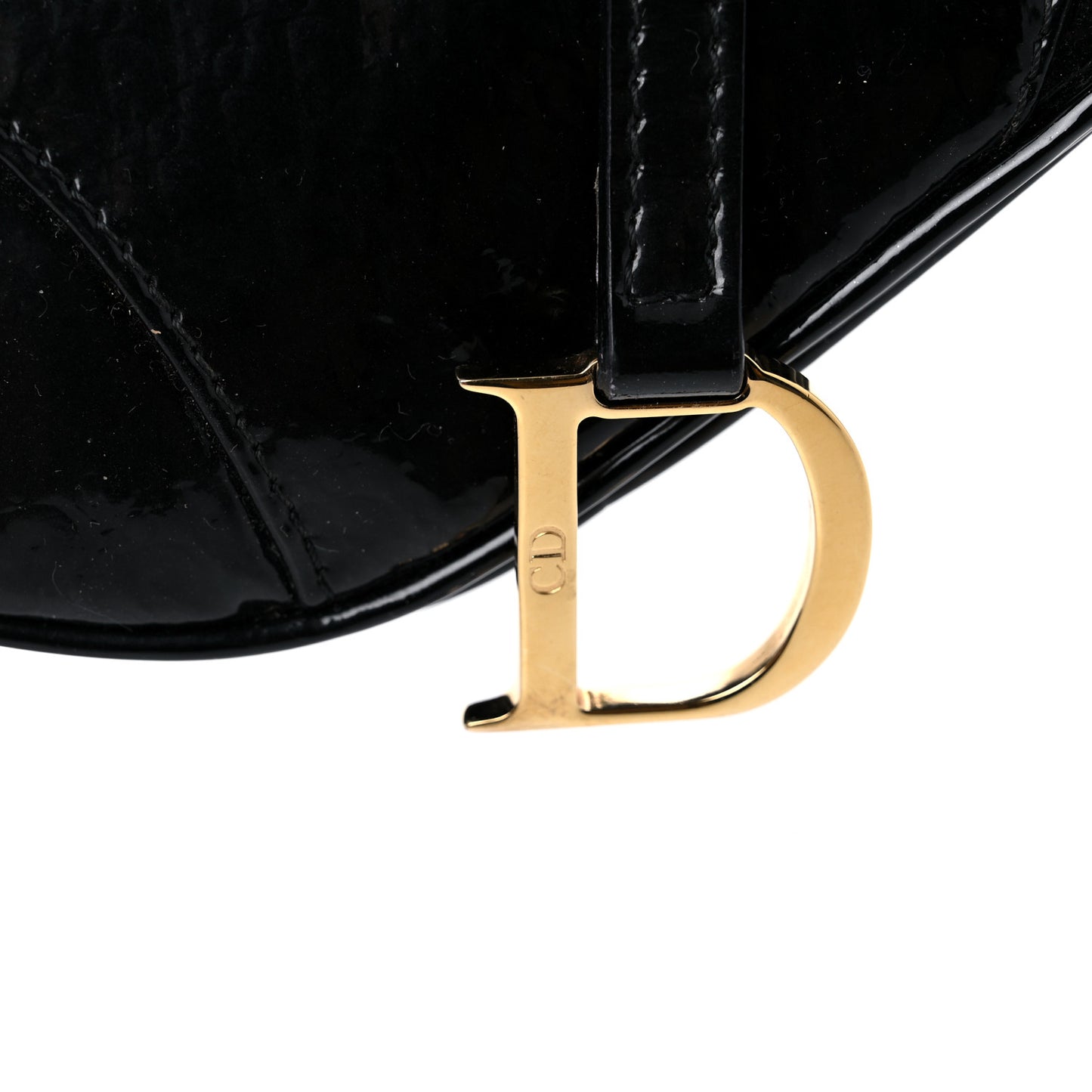 Patent Monogram Mini Saddle Bag Black