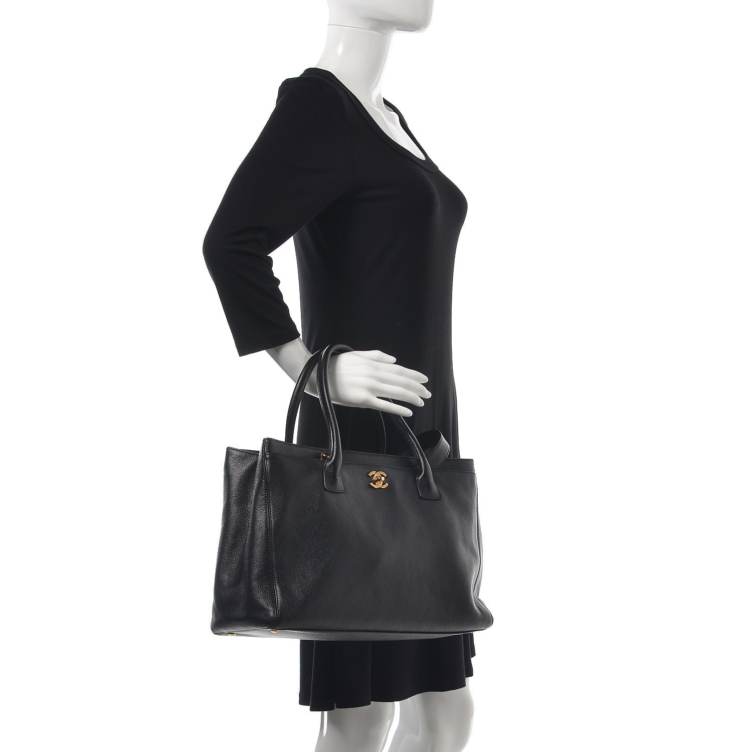 Chanel Calfskin Cerf Shopper Tote Black 2 of 11