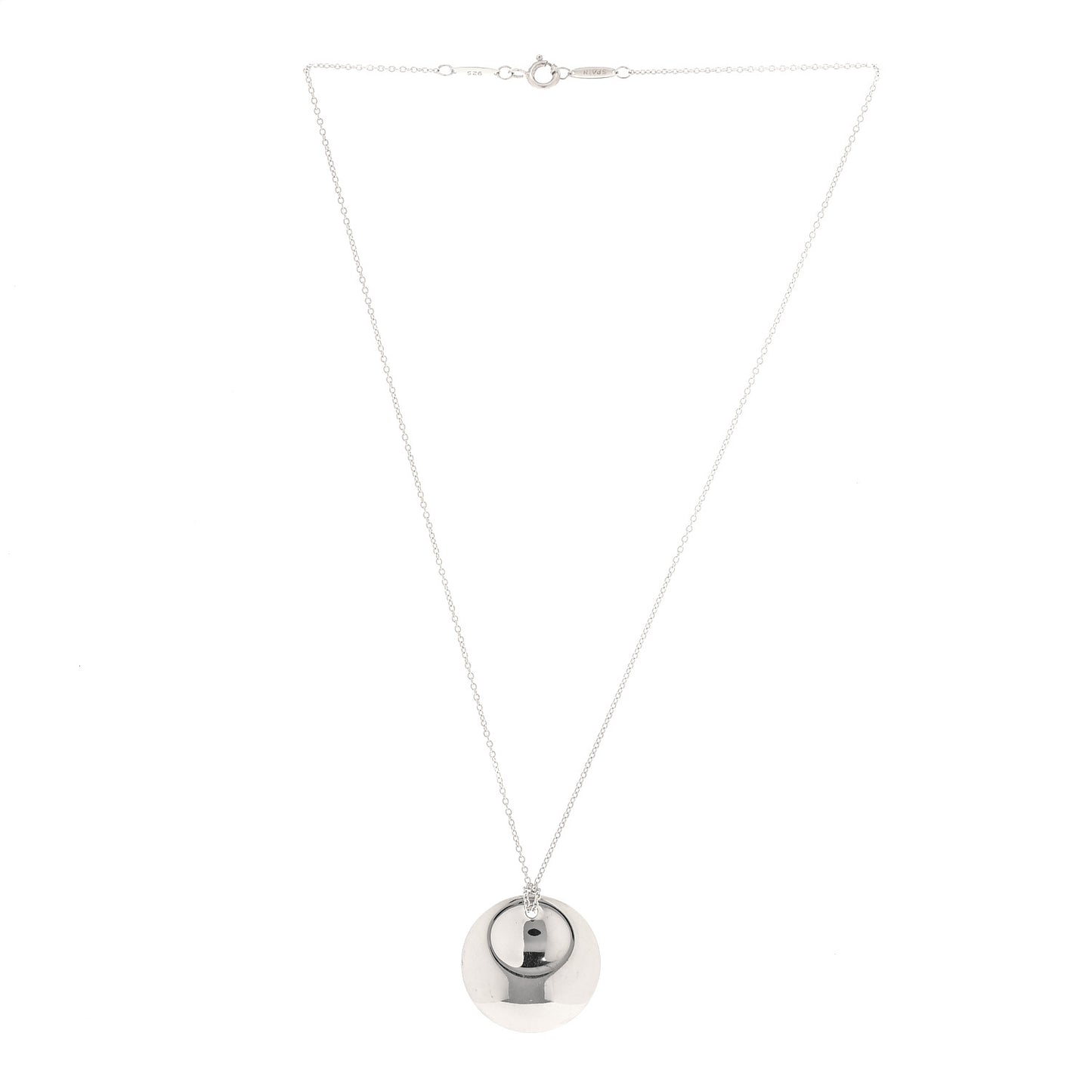 Sterling Silver Elsa Peretti Round Disc Pendant Necklace