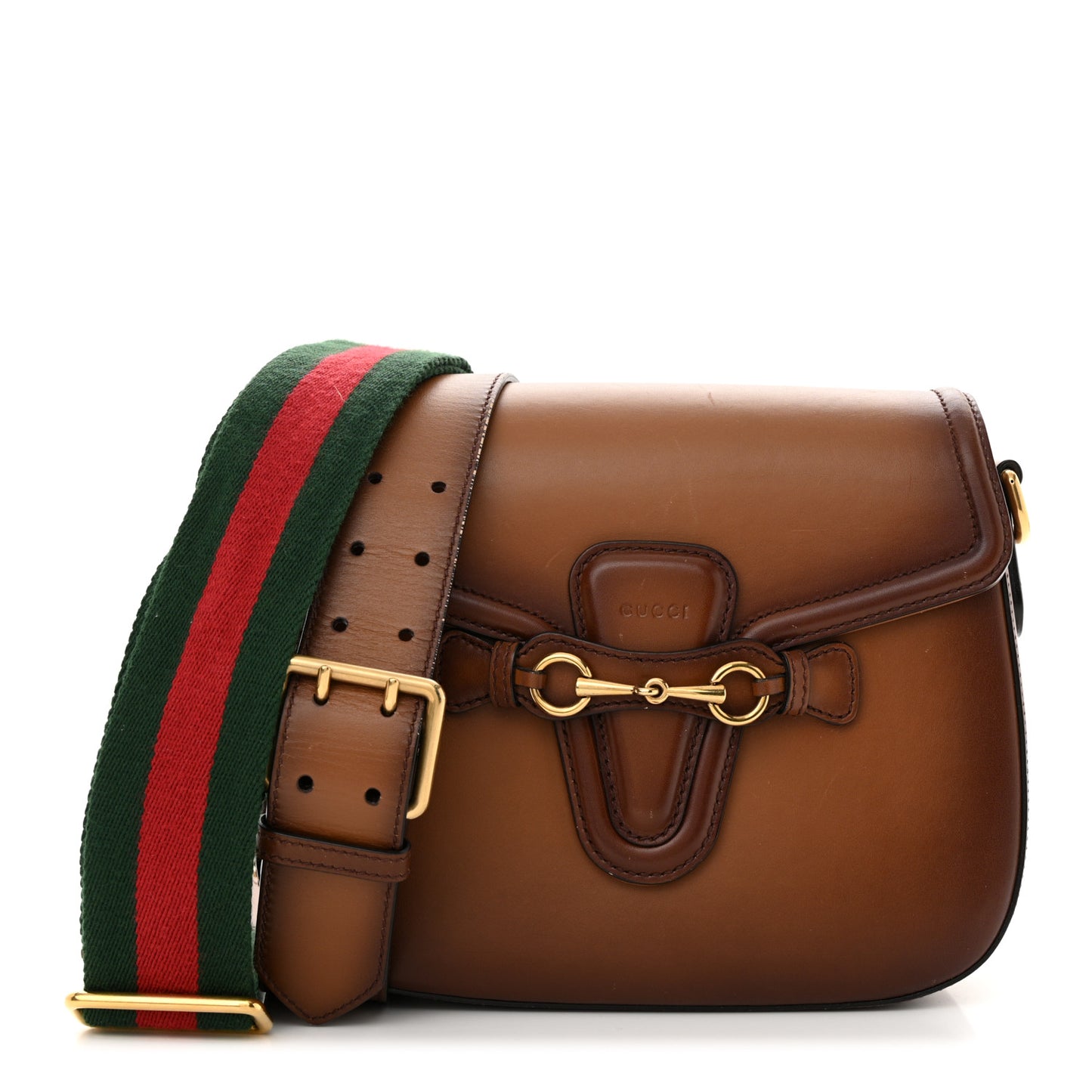 Calfskin Medium Lady Web Shoulder Bag Cuir
