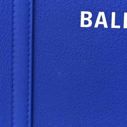 Balenciaga Smooth Calfskin Logo Double Sided Small Everyday Tote Bleu Prim Black 10 of 11