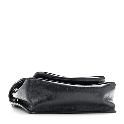 Saint Laurent Crinkled Calfskin Matelasse Monogram Medium Niki Chain Satchel Deep Marine 4 of 9