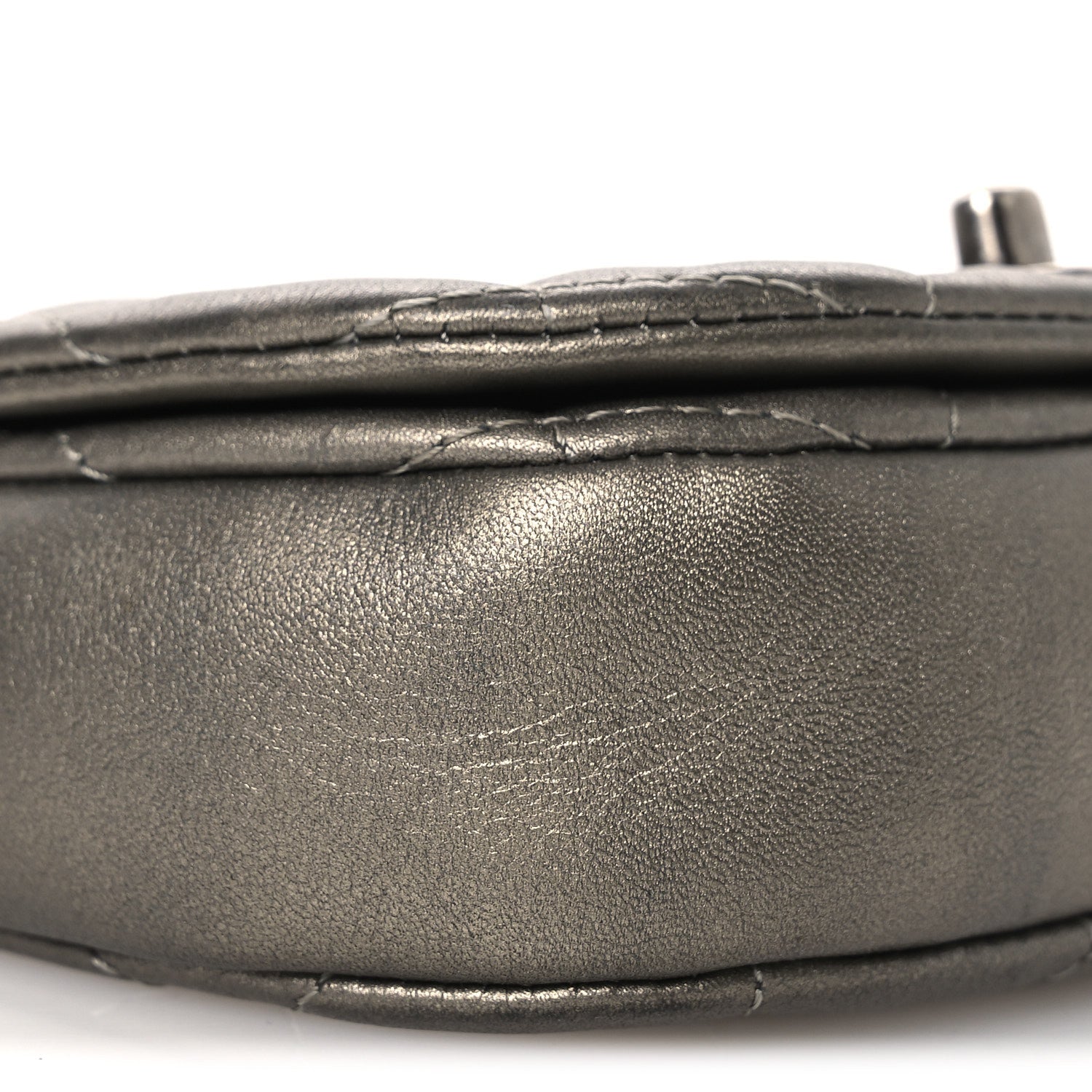 Chanel Metallic Calfskin Quilted Mini Coco Mail Clutch Ruthenium 9 of 12