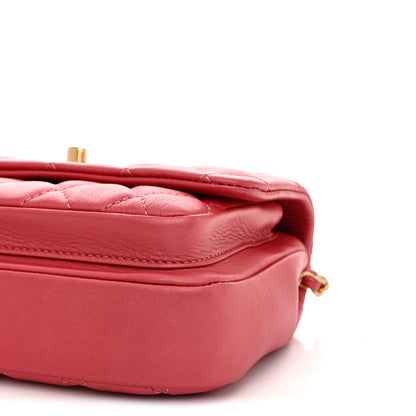 Chanel Metallic Calfskin Quilted Top Handle Flap Dark Pink 10 of 11